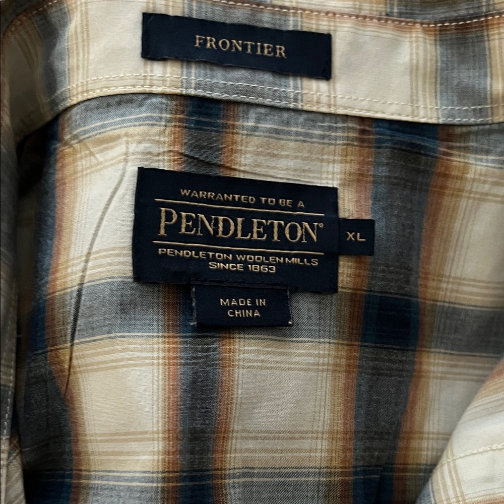 Pendleton Frontier Plaid Shirt in Blue and Tan